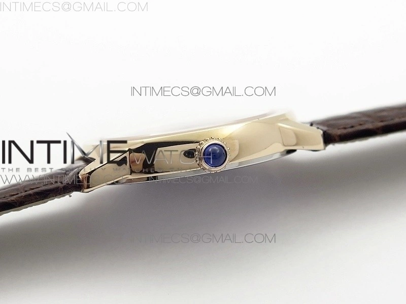 Ronde Solo de Cartier 29.5mm RG K11 1:1 Best Edition White Dial on Brown Croco Leather Strap Ronda Quartz